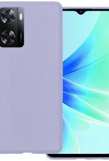 BASEY. Hoes Geschikt voor OPPO A57 Hoesje Siliconen Back Cover Case - Hoesje Geschikt voor OPPO A57 Hoes Cover Hoesje - Lila