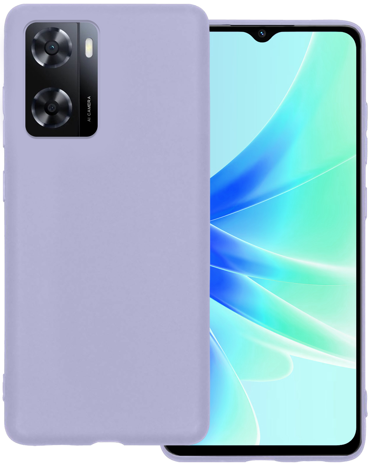 BASEY. Hoes Geschikt voor OPPO A57 Hoesje Siliconen Back Cover Case - Hoesje Geschikt voor OPPO A57 Hoes Cover Hoesje - Lila