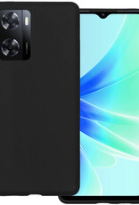 BASEY. Hoes Geschikt voor OPPO A57 Hoesje Siliconen Back Cover Case - Hoesje Geschikt voor OPPO A57 Hoes Cover Hoesje - Zwart