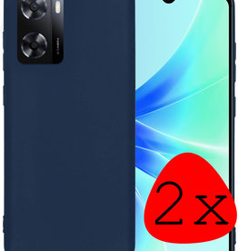 BASEY. BASEY. OPPO A57 Hoesje Siliconen - Donkerblauw - 2 PACK