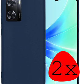 BASEY. OPPO A57 Hoesje Siliconen - Donkerblauw - 2 PACK