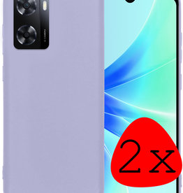 BASEY. OPPO A57 Hoesje Siliconen - Lila - 2 PACK