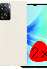 BASEY. Hoes Geschikt voor OPPO A57 Hoesje Siliconen Back Cover Case - Hoesje Geschikt voor OPPO A57 Hoes Cover Hoesje - Wit - 2 Stuks