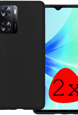 BASEY. Hoes Geschikt voor OPPO A57 Hoesje Siliconen Back Cover Case - Hoesje Geschikt voor OPPO A57 Hoes Cover Hoesje - Zwart - 2 Stuks