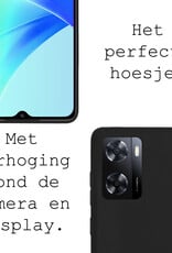 BASEY. Hoes Geschikt voor OPPO A57 Hoesje Siliconen Back Cover Case - Hoesje Geschikt voor OPPO A57 Hoes Cover Hoesje - Zwart - 2 Stuks