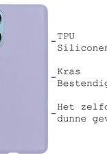 BASEY. Hoes Geschikt voor OPPO A17 Hoesje Siliconen Back Cover Case Met Screenprotector - Hoesje Geschikt voor OPPO A17 Hoes Cover Hoesje - Lila