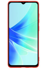 BASEY. Hoes Geschikt voor OPPO A17 Hoesje Siliconen Back Cover Case Met 2x Screenprotector - Hoesje Geschikt voor OPPO A17 Hoes Cover Hoesje - Rood