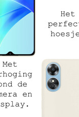 BASEY. Hoes Geschikt voor OPPO A17 Hoesje Siliconen Back Cover Case Met 2x Screenprotector - Hoesje Geschikt voor OPPO A17 Hoes Cover Hoesje - Wit