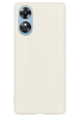 BASEY. Hoes Geschikt voor OPPO A17 Hoesje Siliconen Back Cover Case Met 2x Screenprotector - Hoesje Geschikt voor OPPO A17 Hoes Cover Hoesje - Wit
