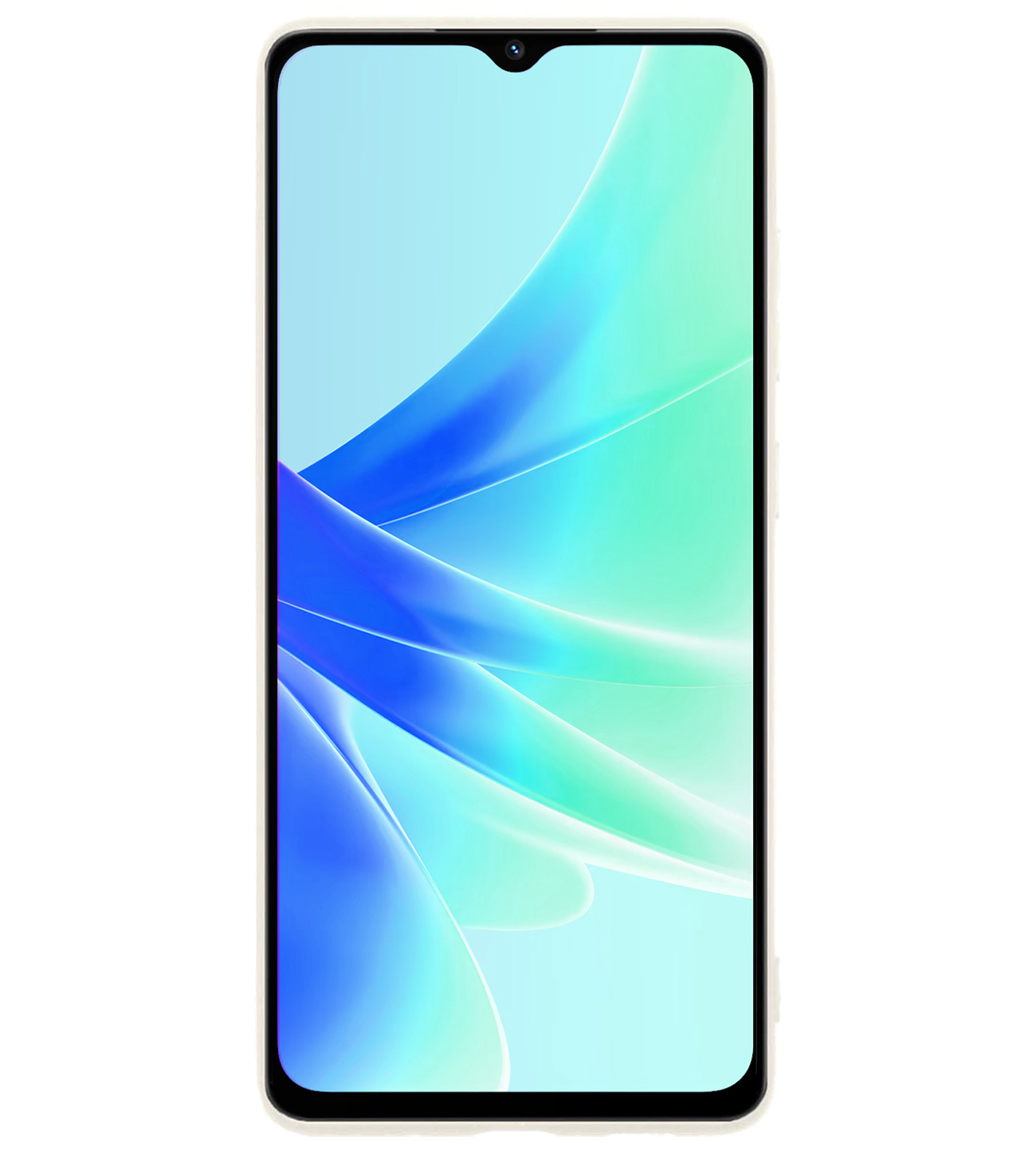 BASEY. Hoes Geschikt voor OPPO A17 Hoesje Siliconen Back Cover Case Met 2x Screenprotector - Hoesje Geschikt voor OPPO A17 Hoes Cover Hoesje - Wit