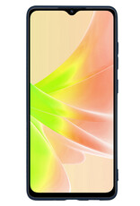 NoXx Hoes Geschikt voor OPPO A17 Hoesje Cover Siliconen Back Case Hoes Met Screenprotector - Donkerblauw