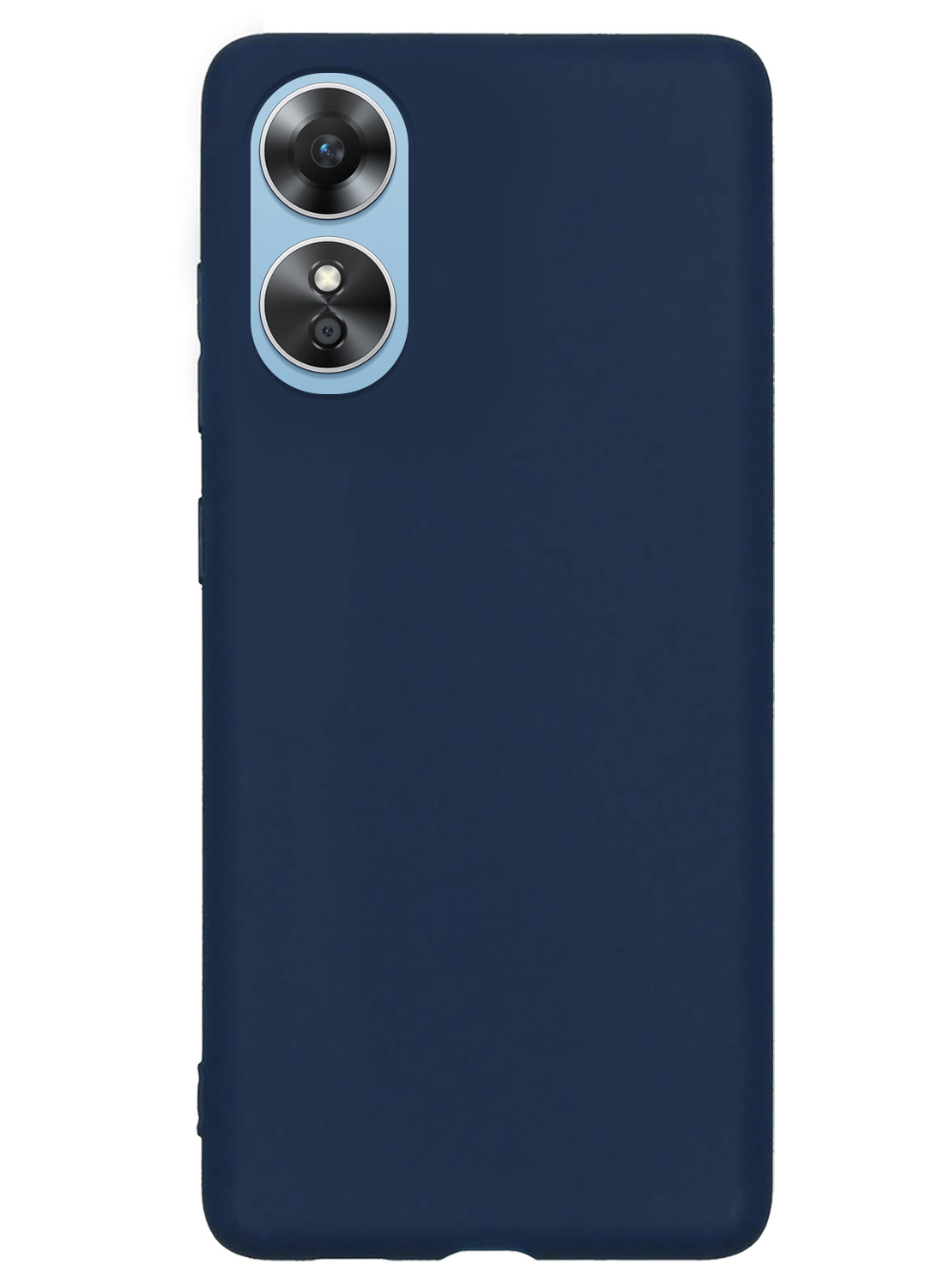 NoXx Hoes Geschikt voor OPPO A17 Hoesje Cover Siliconen Back Case Hoes Met Screenprotector - Donkerblauw