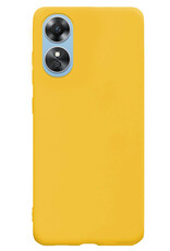 NoXx Hoes Geschikt voor OPPO A17 Hoesje Cover Siliconen Back Case Hoes Met Screenprotector - Geel