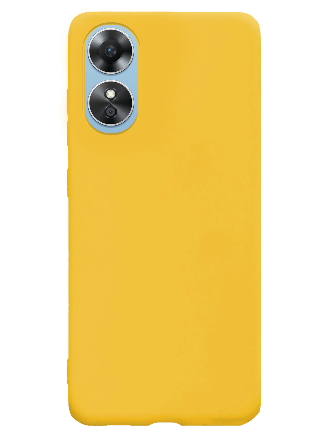 NoXx Hoes Geschikt voor OPPO A17 Hoesje Cover Siliconen Back Case Hoes Met Screenprotector - Geel