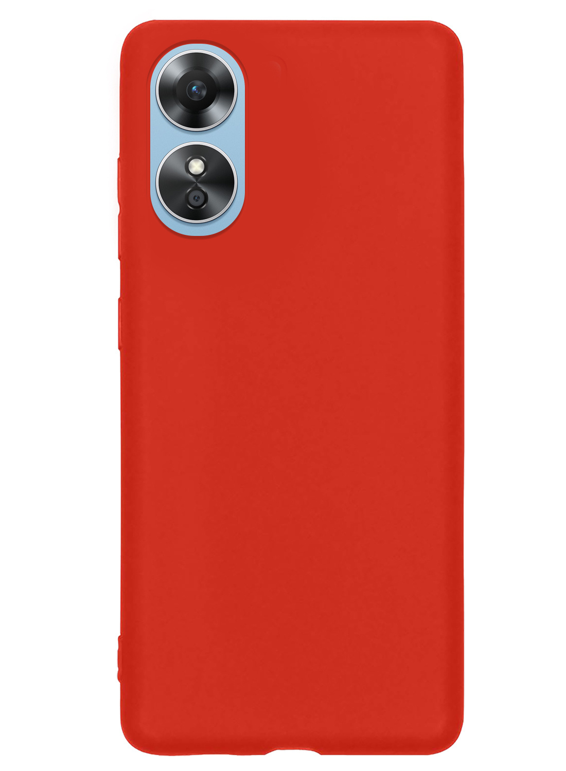 NoXx Hoes Geschikt voor OPPO A17 Hoesje Cover Siliconen Back Case Hoes Met Screenprotector - Rood
