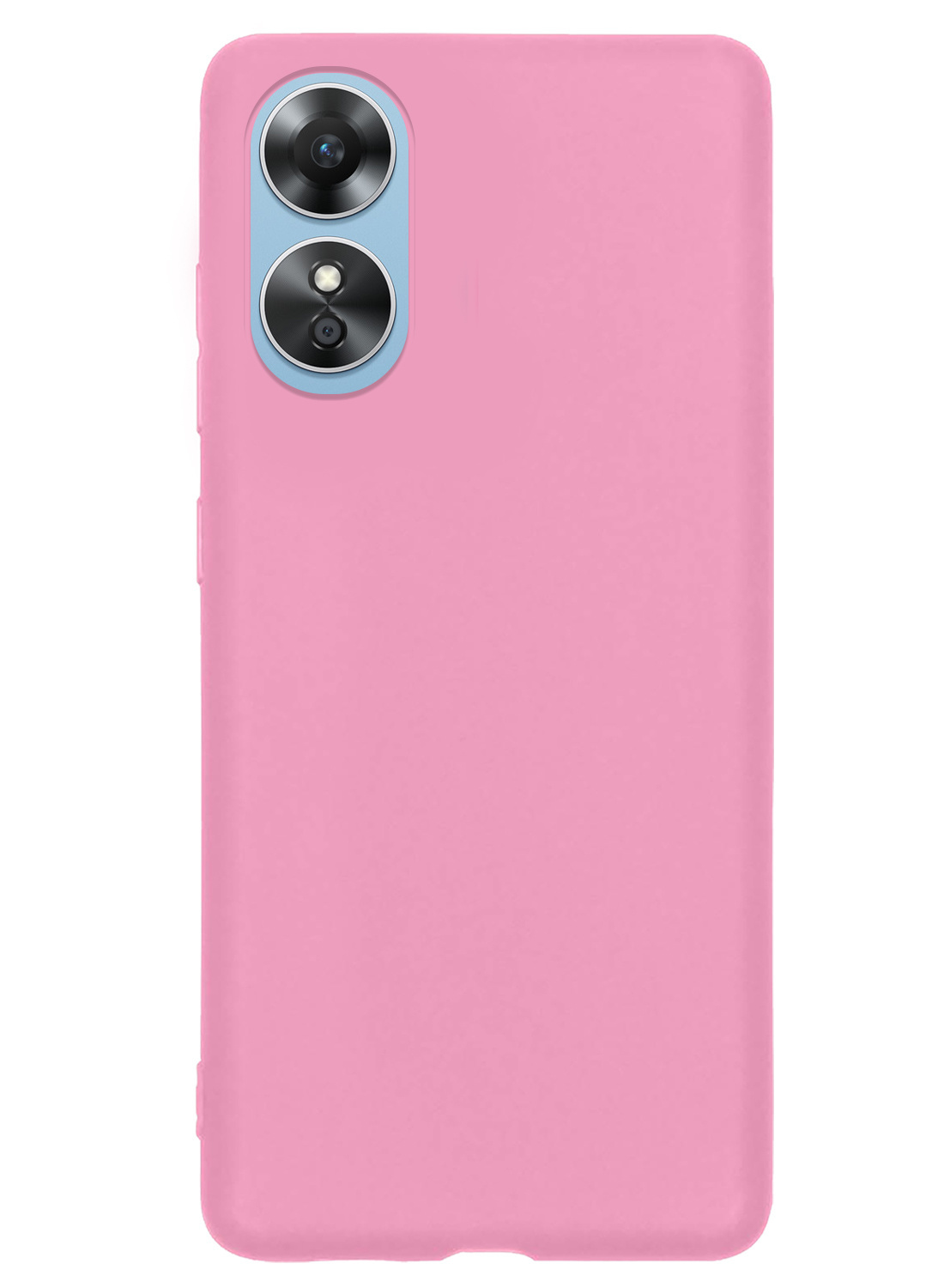 NoXx Hoes Geschikt voor OPPO A17 Hoesje Cover Siliconen Back Case Hoes Met Screenprotector - Lichtroze