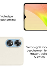 NoXx Hoes Geschikt voor OPPO A17 Hoesje Cover Siliconen Back Case Hoes Met Screenprotector - Wit