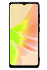 NoXx Hoes Geschikt voor OPPO A17 Hoesje Cover Siliconen Back Case Hoes Met Screenprotector - Zwart