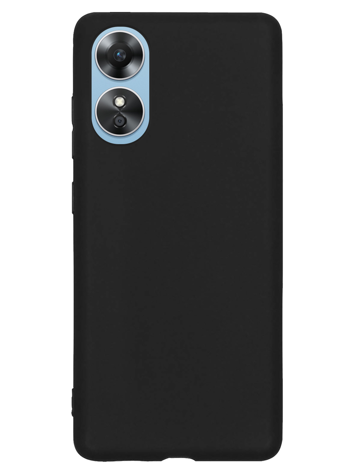 NoXx Hoes Geschikt voor OPPO A17 Hoesje Cover Siliconen Back Case Hoes Met Screenprotector - Zwart