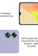 NoXx Hoes Geschikt voor OPPO A17 Hoesje Cover Siliconen Back Case Hoes Met 2x Screenprotector - Lila