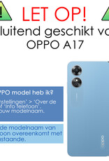NoXx Hoes Geschikt voor OPPO A17 Hoesje Cover Siliconen Back Case Hoes Met 2x Screenprotector - Wit