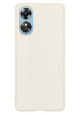 NoXx Hoes Geschikt voor OPPO A17 Hoesje Cover Siliconen Back Case Hoes Met 2x Screenprotector - Wit