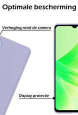 Nomfy Hoesje Geschikt voor OPPO A17 Hoesje Siliconen Cover Case Met Screenprotector - Hoes Geschikt voor OPPO A17 Hoes Back Case - Lila