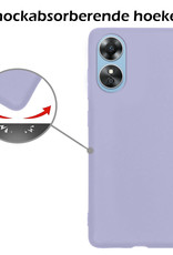 Nomfy Hoesje Geschikt voor OPPO A17 Hoesje Siliconen Cover Case Met Screenprotector - Hoes Geschikt voor OPPO A17 Hoes Back Case - Lila