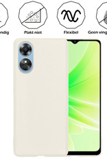 Nomfy Hoesje Geschikt voor OPPO A17 Hoesje Siliconen Cover Case Met Screenprotector - Hoes Geschikt voor OPPO A17 Hoes Back Case - Wit