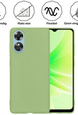 Nomfy OPPO A17 Hoesje Siliconen Case Back Cover Met 2x Screenprotector - OPPO A17 Hoes Cover Silicone - Groen
