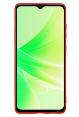 Nomfy Hoesje Geschikt voor OPPO A17 Hoesje Siliconen Cover Case Met 2x Screenprotector - Hoes Geschikt voor OPPO A17 Hoes Back Case - Rood