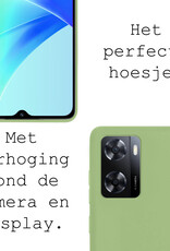 BASEY. Hoes Geschikt voor OPPO A57 Hoesje Siliconen Back Cover Case Met Screenprotector - Hoesje Geschikt voor OPPO A57 Hoes Cover Hoesje - Groen