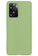 BASEY. Hoes Geschikt voor OPPO A57 Hoesje Siliconen Back Cover Case Met Screenprotector - Hoesje Geschikt voor OPPO A57 Hoes Cover Hoesje - Groen