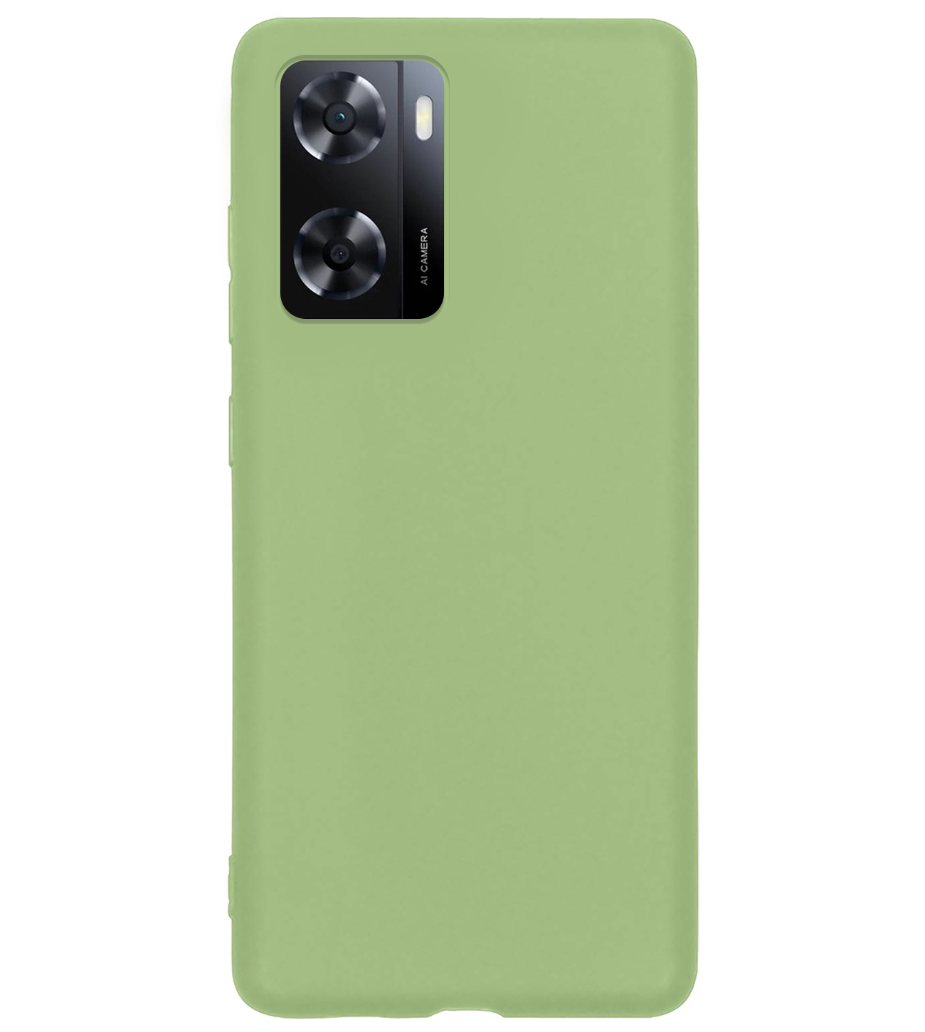 BASEY. Hoes Geschikt voor OPPO A57 Hoesje Siliconen Back Cover Case Met Screenprotector - Hoesje Geschikt voor OPPO A57 Hoes Cover Hoesje - Groen