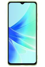 BASEY. Hoes Geschikt voor OPPO A57 Hoesje Siliconen Back Cover Case Met Screenprotector - Hoesje Geschikt voor OPPO A57 Hoes Cover Hoesje - Groen