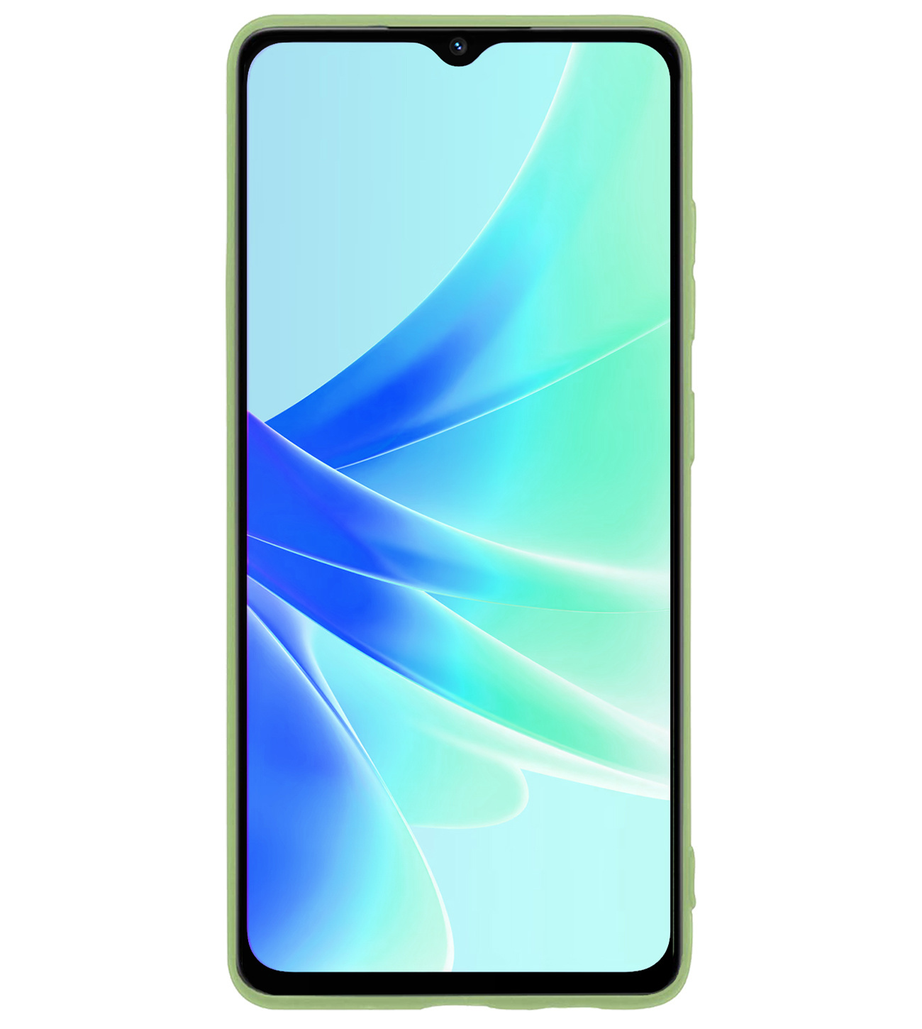 BASEY. Hoes Geschikt voor OPPO A57 Hoesje Siliconen Back Cover Case Met Screenprotector - Hoesje Geschikt voor OPPO A57 Hoes Cover Hoesje - Groen