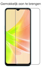 NoXx Hoes Geschikt voor OPPO A17 Hoesje Cover Siliconen Back Case Hoes Met 2x Screenprotector - Lichtroze