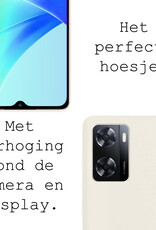 BASEY. Hoes Geschikt voor OPPO A57 Hoesje Siliconen Back Cover Case Met Screenprotector - Hoesje Geschikt voor OPPO A57 Hoes Cover Hoesje - Wit