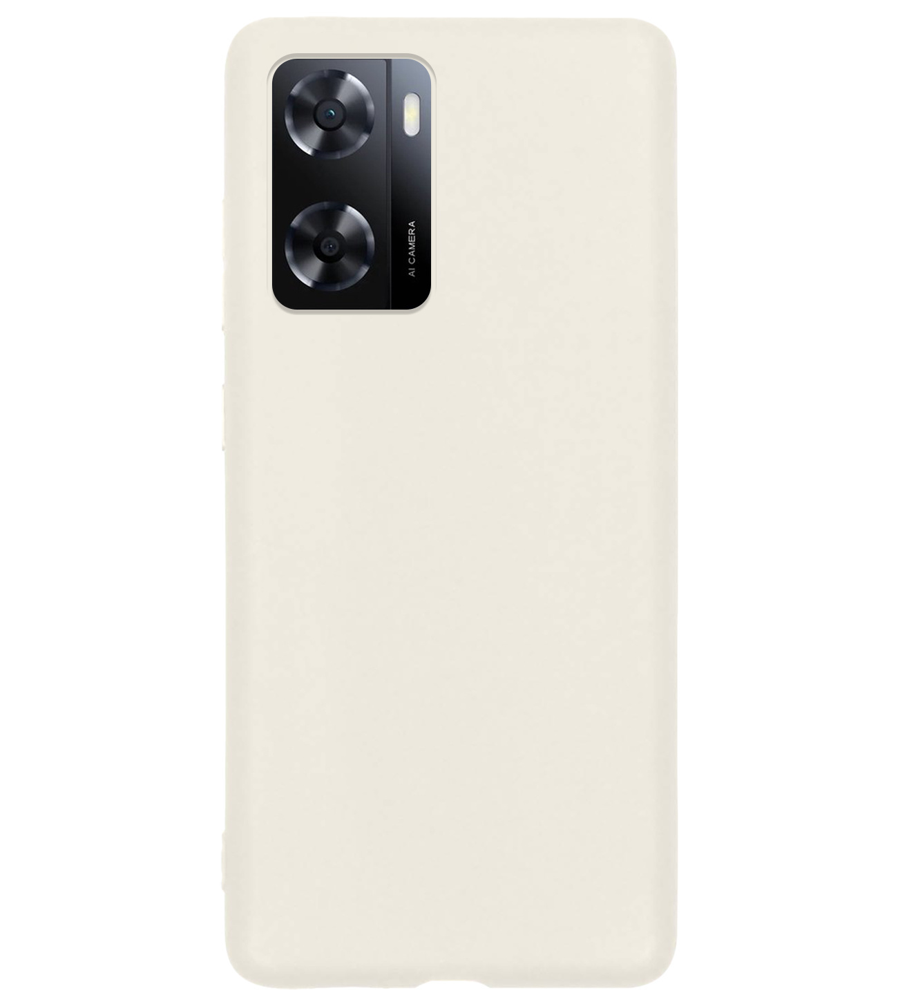 BASEY. Hoes Geschikt voor OPPO A57 Hoesje Siliconen Back Cover Case Met Screenprotector - Hoesje Geschikt voor OPPO A57 Hoes Cover Hoesje - Wit