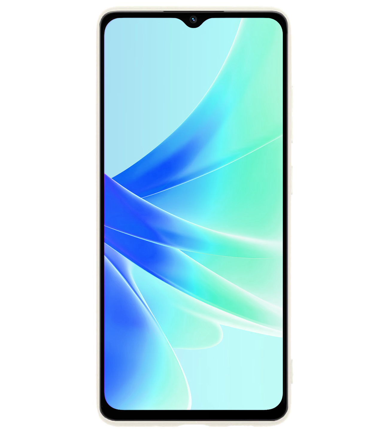 BASEY. Hoes Geschikt voor OPPO A57 Hoesje Siliconen Back Cover Case Met Screenprotector - Hoesje Geschikt voor OPPO A57 Hoes Cover Hoesje - Wit