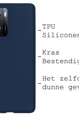 BASEY. Hoes Geschikt voor OPPO A57 Hoesje Siliconen Back Cover Case Met 2x Screenprotector - Hoesje Geschikt voor OPPO A57 Hoes Cover Hoesje - Donkerblauw
