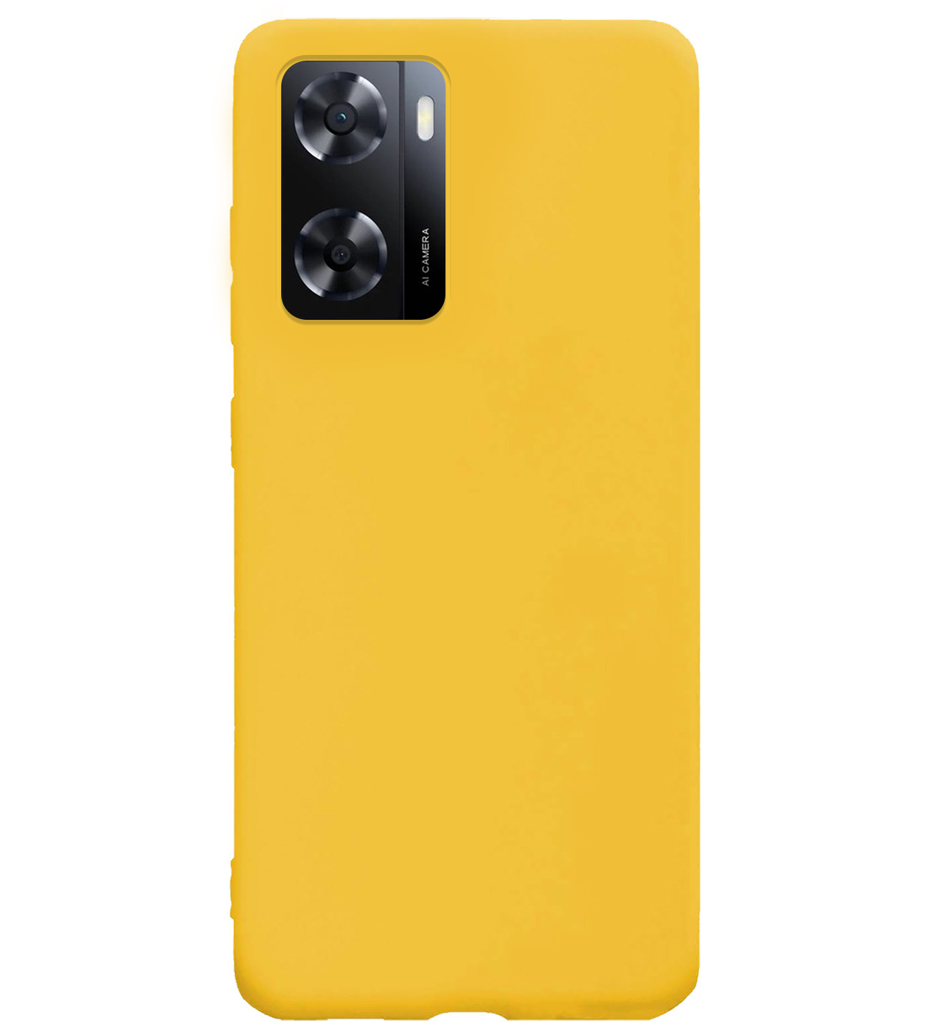 BASEY. Hoes Geschikt voor OPPO A57 Hoesje Siliconen Back Cover Case Met 2x Screenprotector - Hoesje Geschikt voor OPPO A57 Hoes Cover Hoesje - Geel