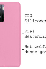 BASEY. Hoes Geschikt voor OPPO A57 Hoesje Siliconen Back Cover Case Met 2x Screenprotector - Hoesje Geschikt voor OPPO A57 Hoes Cover Hoesje - Lichtroze