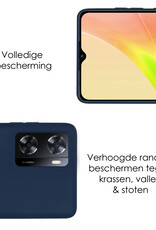 NoXx Hoes Geschikt voor OPPO A57 Hoesje Cover Siliconen Back Case Hoes Met Screenprotector - Donkerblauw