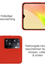 NoXx Hoes Geschikt voor OPPO A57 Hoesje Cover Siliconen Back Case Hoes Met Screenprotector - Rood