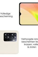 NoXx Hoes Geschikt voor OPPO A57 Hoesje Cover Siliconen Back Case Hoes Met Screenprotector - Wit