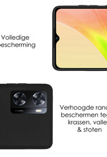 NoXx Hoes Geschikt voor OPPO A57 Hoesje Cover Siliconen Back Case Hoes Met Screenprotector - Zwart
