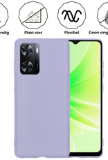 Nomfy Hoesje Geschikt voor OPPO A57 Hoesje Siliconen Cover Case Met Screenprotector - Hoes Geschikt voor OPPO A57 Hoes Back Case - Lila