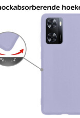 Nomfy Hoesje Geschikt voor OPPO A57 Hoesje Siliconen Cover Case Met Screenprotector - Hoes Geschikt voor OPPO A57 Hoes Back Case - Lila