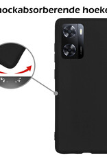 Nomfy Hoesje Geschikt voor OPPO A57 Hoesje Siliconen Cover Case Met Screenprotector - Hoes Geschikt voor OPPO A57 Hoes Back Case - Zwart